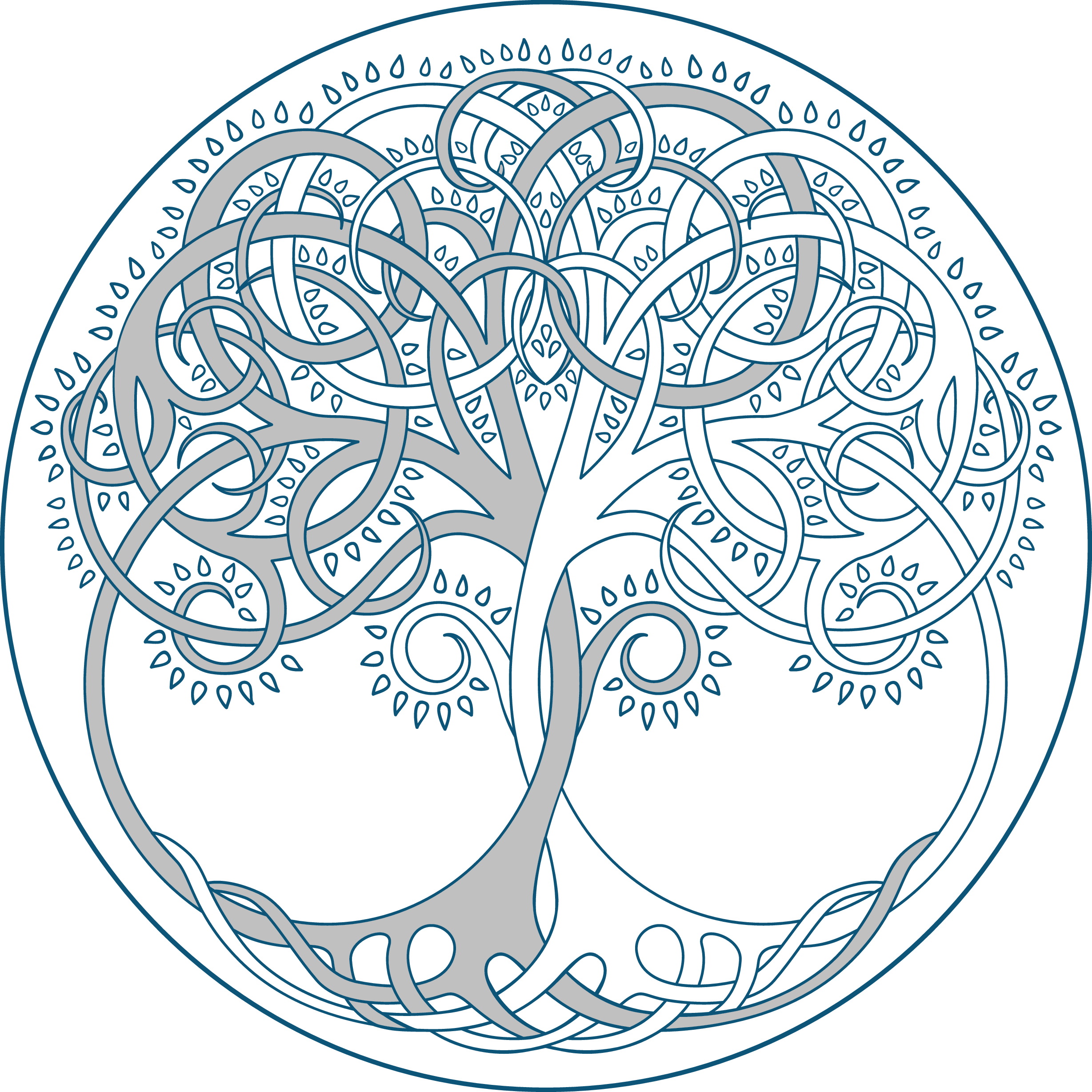 Tree of life Celtic knotwork, the same artwork used on the Mind of God book cover